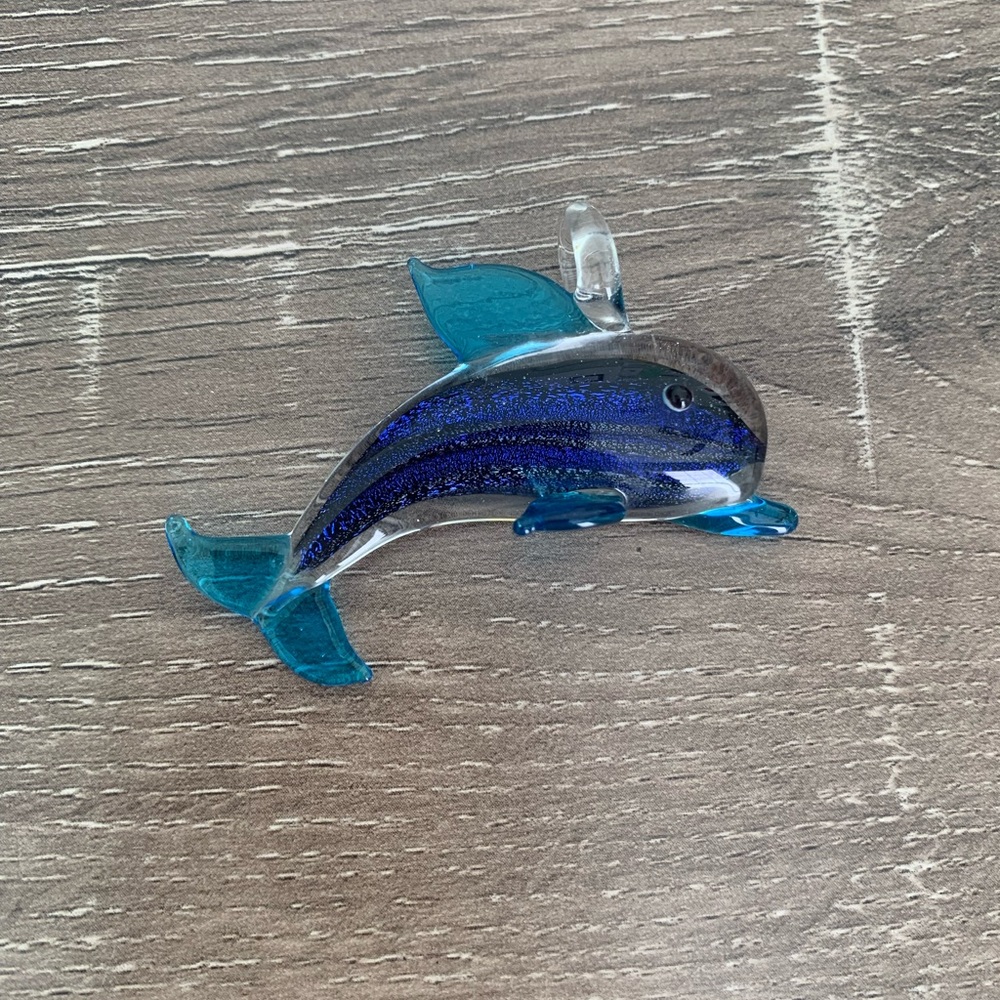 Transparent dolphin pendant